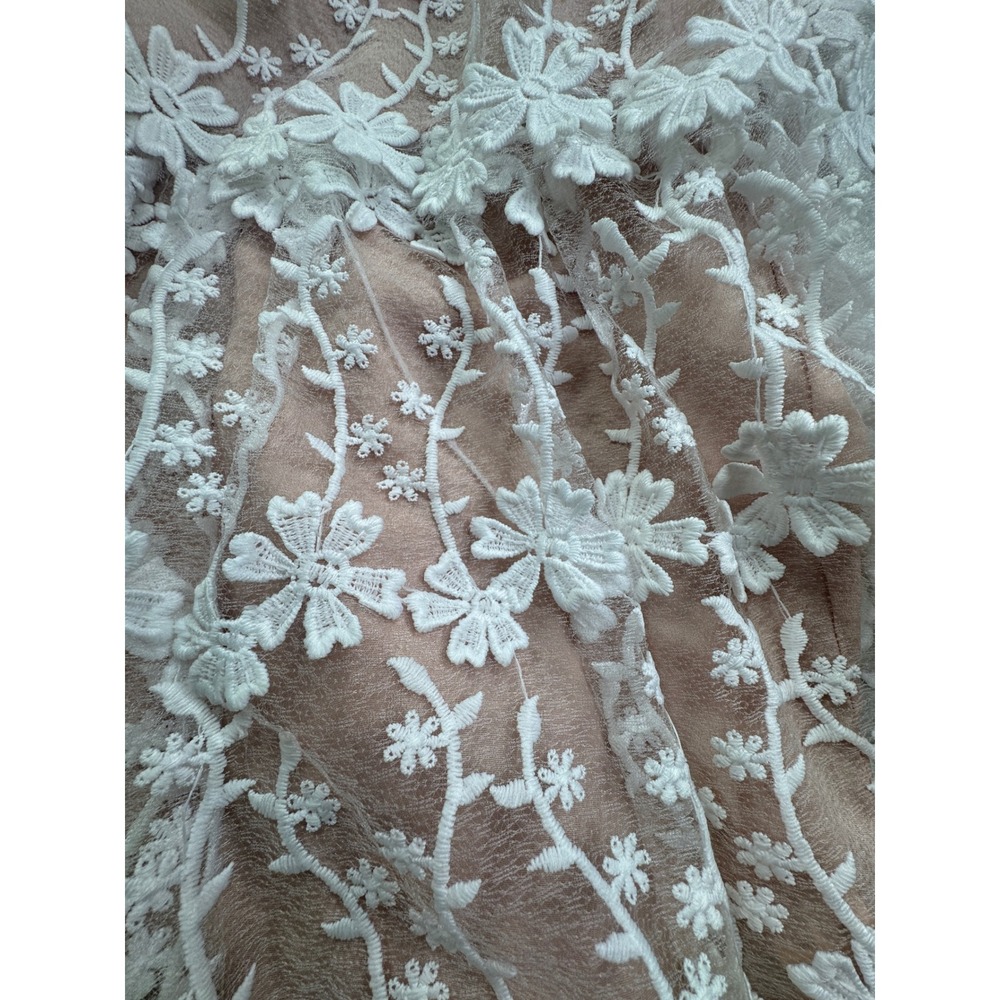Endless Rose Floral Lace Tier Dress Blush Pink XS Sweetheart Neck fairy wedding - Picture 13 of 16